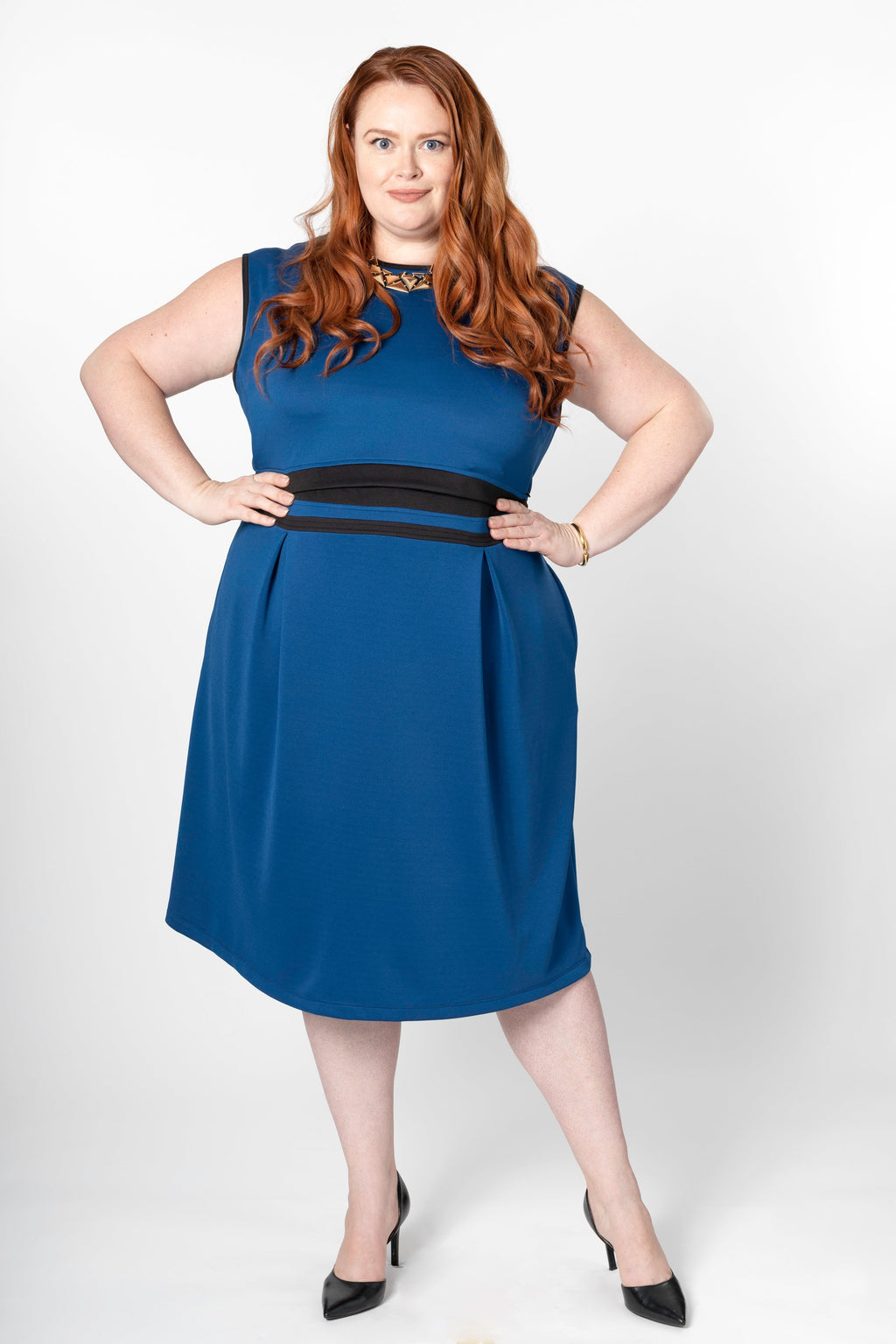 Yvonne Pumping Dress in Nightfall Blue Nightfall Blue / XL Yvonne Pumping Dress in Nightfall Blue Nightfall Blue / XL